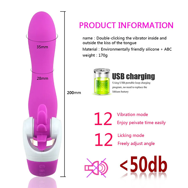 12 Speed Rotation Oral Sex Tongue Licking Toy G Spot Vibrators