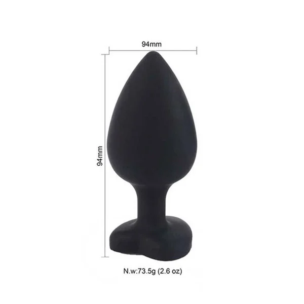 Large Heart Jewel Base Soft Silicone Plug