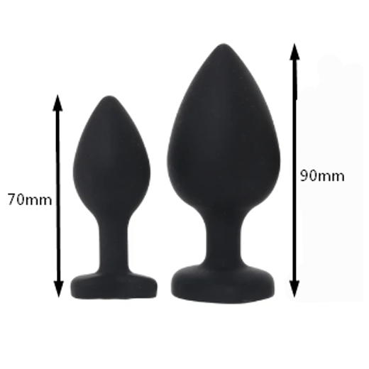 2 Pcs Silicone Jeweled Anal Training Plugs