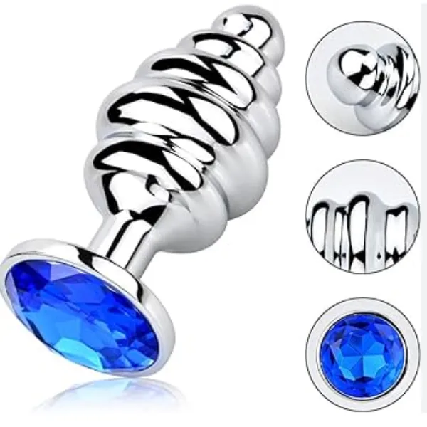 2pcs Spiral Metal Anal Prostate Jewelry Butt Plug