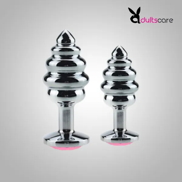 2pcs Spiral Metal Anal Prostate Jewelry Butt Plug