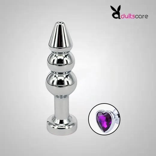 3 Bead Steel Heart shape Butt Plug