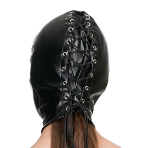 3 Open Sex Fetish Slave Hood Leather Mask
