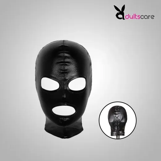 3 Open Sex Fetish Slave Hood Leather Mask