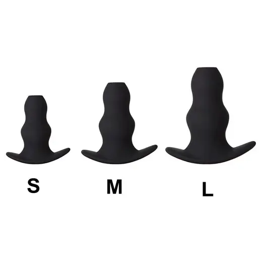 3 Pcs kit Soft Silicone Hollow Enema Butt Plug Prostate Massager