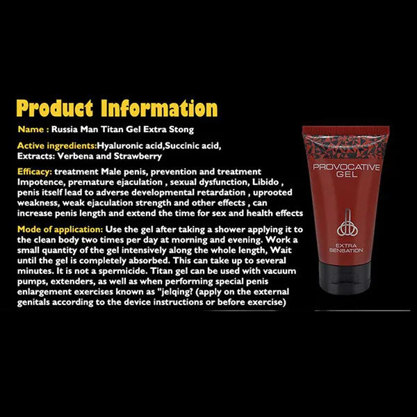 Provocative Gel Penis Enlargement Cream