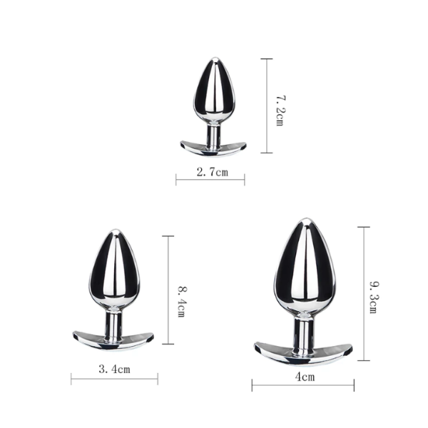 3PCS Colorful Metal Jeweled Shaped Anal Plug Diamond Prostage Massager