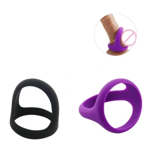 3 Holes Cock Ring with Strong Grip Black Color Mens penis Cock Ring