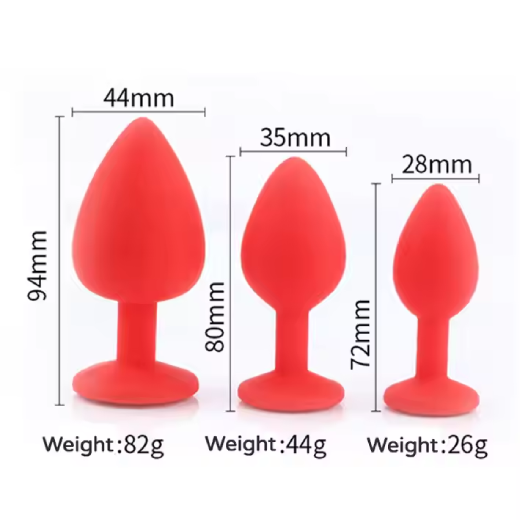 3 Pcs 3 Size Silicone Jeweled Anal Butt Plugs Anal Trainer Toys