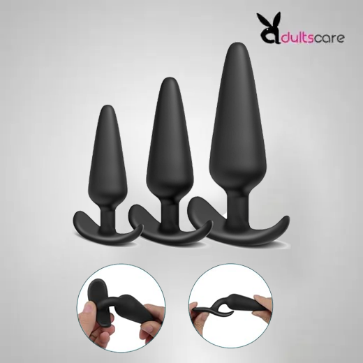 3 Pcs Silicone Unisex Butt Plug Training Set