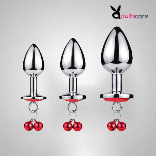 3 Pcs Luxury Round Shaped Anal Butt Plug With Clamps