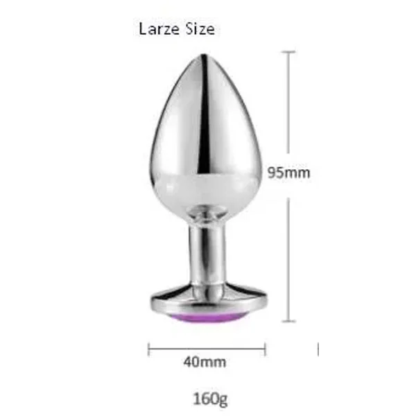 Large Stainless Steel Anal Crystal Masturbation Plug