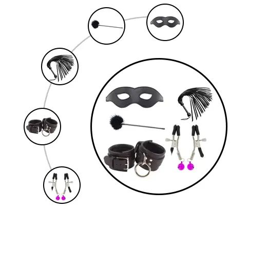 5 Piece Leather Bondage Kit