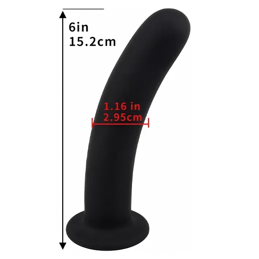 6 Inch Curved Flexible Smooth Silicone Anal Dildo for Men and Women