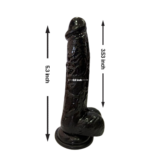 6.5 Black Suction Slim Dildo