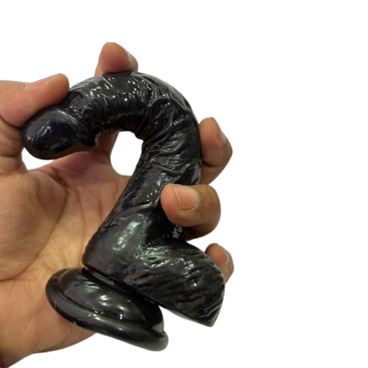 6.5 Black Suction Slim Dildo
