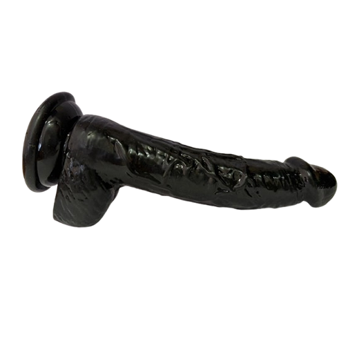 6.5 Black Suction Slim Dildo