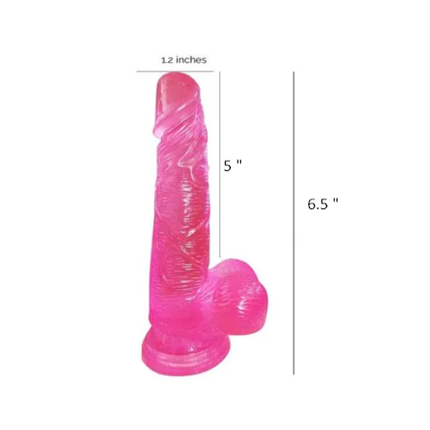 6.5 Pink Jelly Transparent Dildo