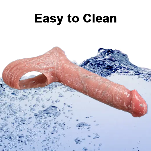 6 Inch Soft Silicone Penis Extender Sleeve with Cock Ring