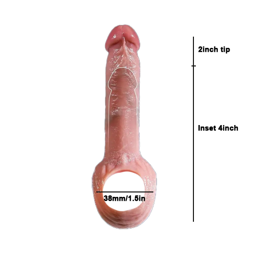 6 Inch Soft Silicone Penis Extender Sleeve with Cock Ring