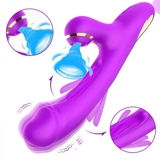 7 Frequency Tickling Sucking Vibration Tongue Three Point Sex Toy For Women