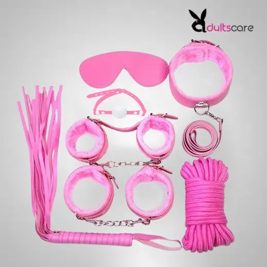 7 Pcs Pink Color Bondage Women Sex BDSM Restraint Set