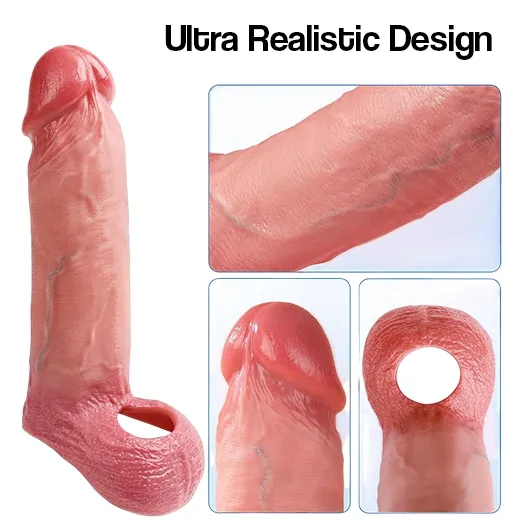 7.5 Inch Durable Silicone Penis Cock Balls Sleeve