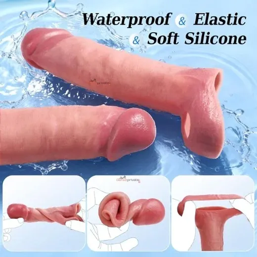7.5 Inch Durable Silicone Penis Cock Balls Sleeve
