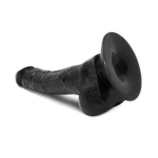8 Inch Black Shining Strong Suction Dildo