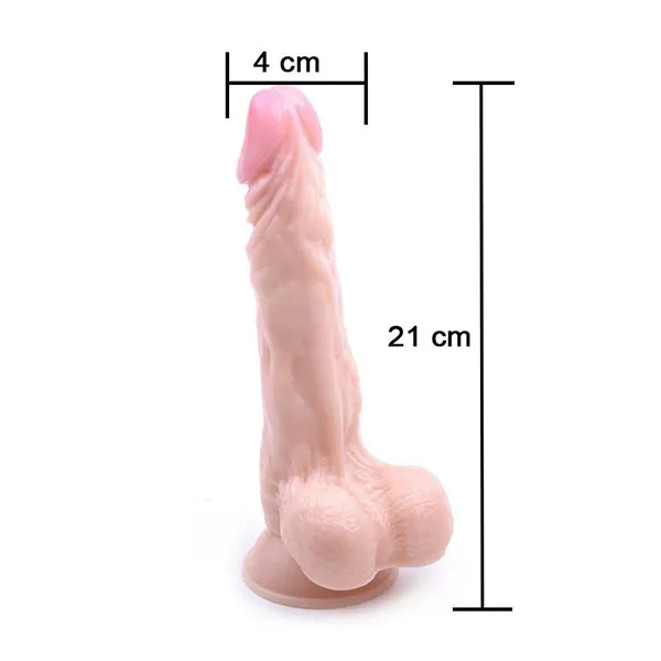 7.5 Inch Realistic Head Dildo Penis With Balls at Adultscare