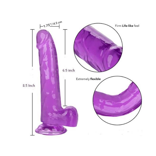 8.5 inch Realistic Flexible Dildo with Suction Cup Purple