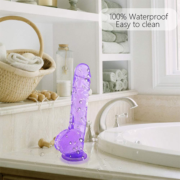 8.5 inch Realistic Flexible Dildo with Suction Cup Purple