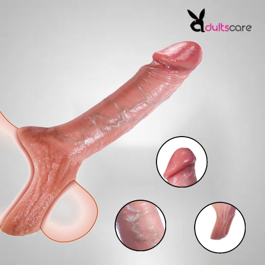 8 Inch Soft Silicone Penis Extender Sleeve with Cock Ring