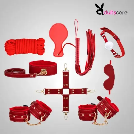 9Pcs Luxury Red BDSM Kit