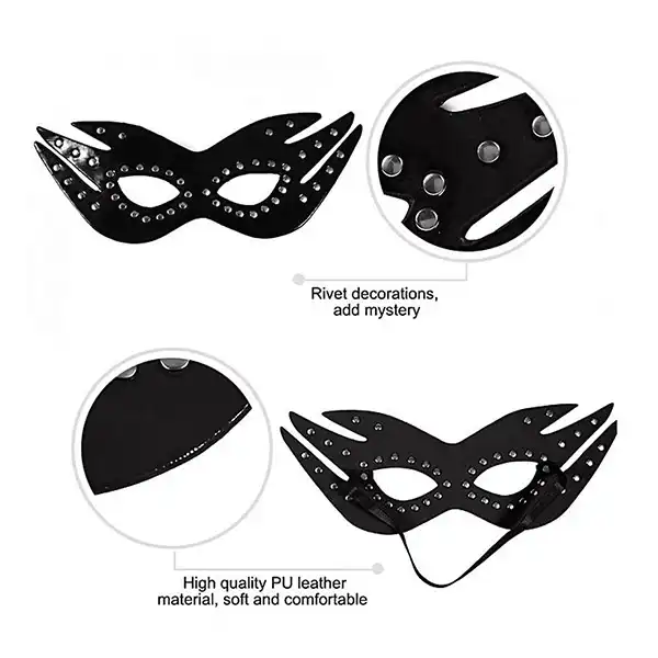 Bdsm Leather Cat Eye Mask