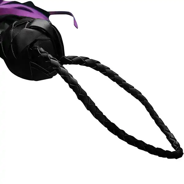 Black Faux Leather Flogger with Purple
