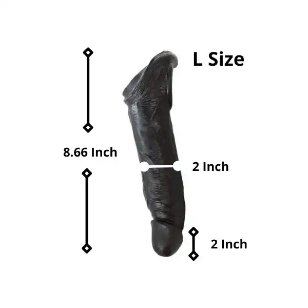 Black larger cock extender male penis extension sleeve