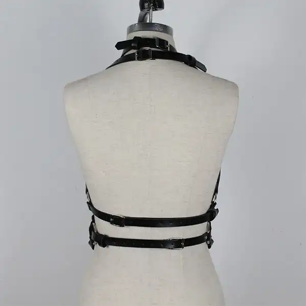 Body Leather Harness Set Bra
