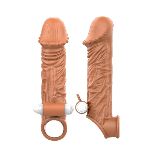 Boom Boom Liquid Silicone Penis Extender Vibrating Sleeve