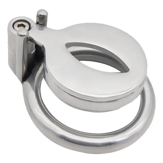 Stainless Steel Flat Chastity Cage Curve Ring Screw Locker