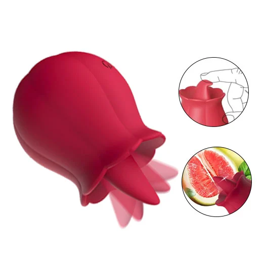 Clitoral Rose Sex Toys Multi Vibrator Stimulator for Women Licking Tongue