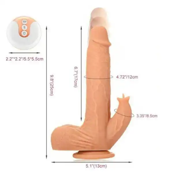 Clitoral Stimulation Suction Cup Thrusting Vibrator Realistic Dildo