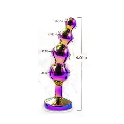 Colorful Curved 4 Bead Stimulating Unisex Butt Plug