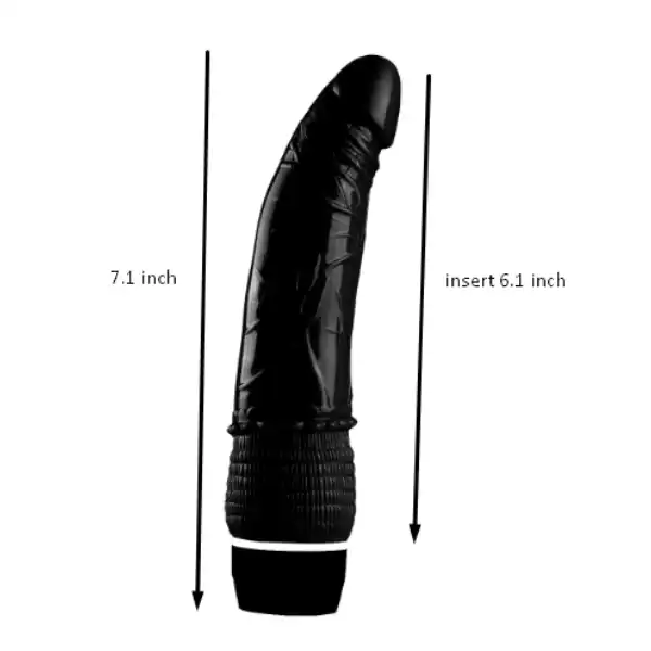 7 Inch Black Soft Jelly Rubber Female Masturbation Vibrator Dildo