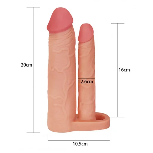 Double Penis Sleeve With Anal Dildo