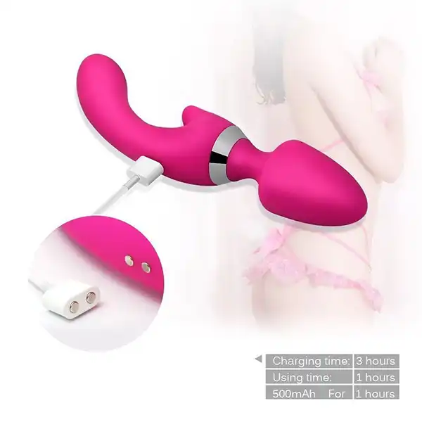 Dual Vibrators G-Spot Woman USB Rechargeable Magic Wand Massager