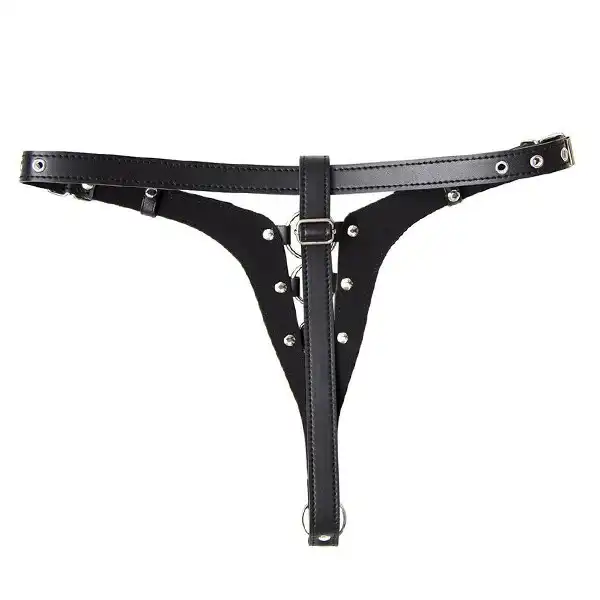 Female Adjustable Chastity belt Leather Bondage Panty