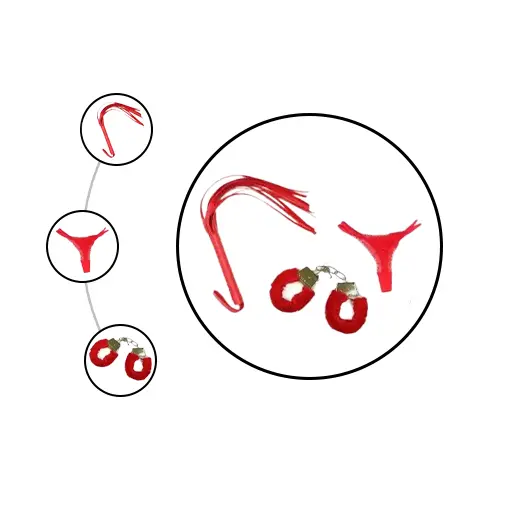 Flogger Handcuff With Panty 3PCS Set