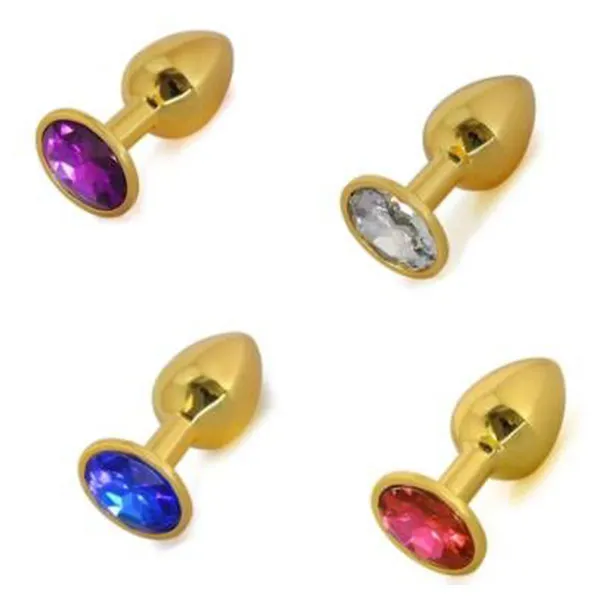 Medium Golden Luxury Round Shaped Anal Butt Plug