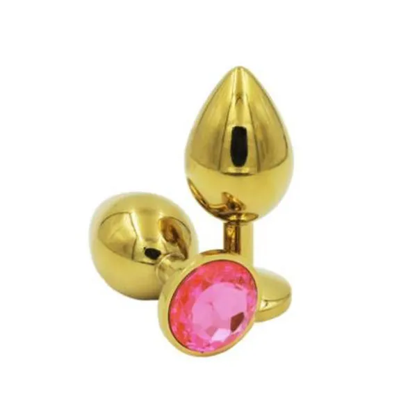 Medium Golden Luxury Round Shaped Anal Butt Plug